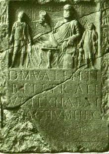 Grafsteen voor veteraan Valens, afkomstig uit Tracië